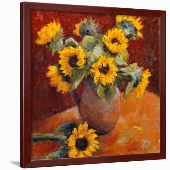 Jug Of Sunflowers-Edward Noott-Framed Art Print