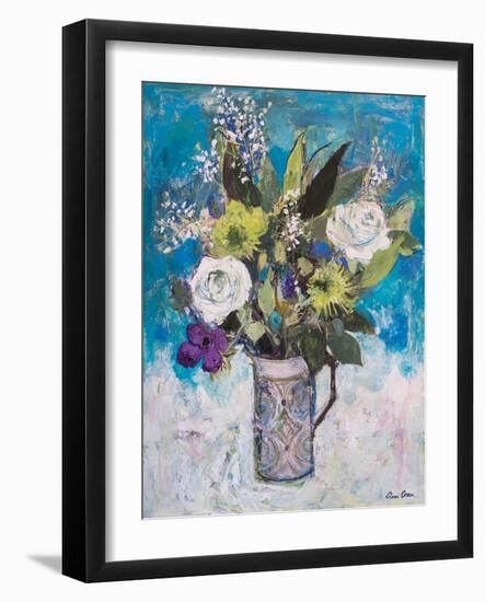 Jug with White Roses and Other Flowers-Ann Oram-Framed Giclee Print