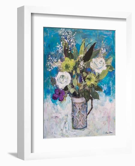 Jug with White Roses and Other Flowers-Ann Oram-Framed Giclee Print