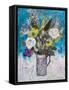 Jug with White Roses and Other Flowers-Ann Oram-Framed Stretched Canvas