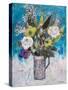 Jug with White Roses and Other Flowers-Ann Oram-Stretched Canvas