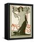 Jugend Front Cover, Naked Woman with Long Hair and Masks-null-Framed Stretched Canvas