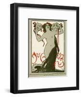 Jugend Front Cover, Naked Woman with Long Hair and Masks-null-Framed Photographic Print