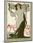 Jugend Front Cover, Naked Woman with Long Hair and Masks-null-Mounted Photographic Print