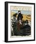 Jugend Front Cover, People in a Horse-Drawn Carriage-null-Framed Art Print