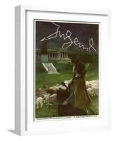 Jugend Front Cover, Young Boy with Sheep and Lightning-null-Framed Art Print