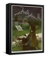 Jugend Front Cover, Young Boy with Sheep and Lightning-null-Framed Stretched Canvas