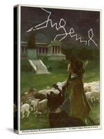 Jugend Front Cover, Young Boy with Sheep and Lightning-null-Stretched Canvas