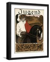 Jugend Front Cover, Young Man on a Donkey-null-Framed Art Print