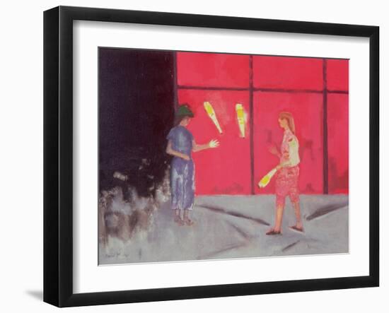 Jugglers at the Beaubourg, 1975-David Alan Redpath Michie-Framed Giclee Print