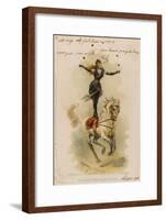 Juggling on Horseback-null-Framed Art Print