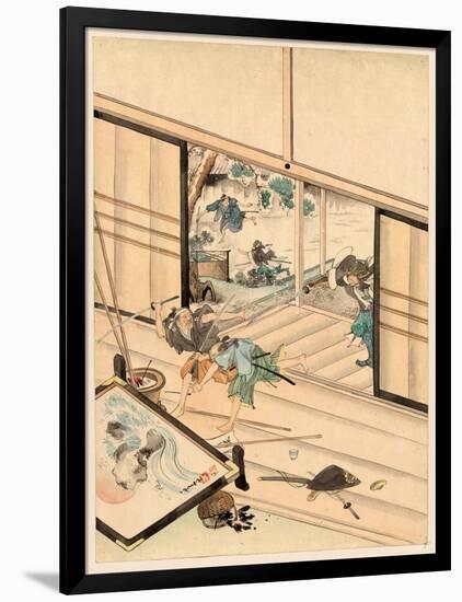 Juichidanme - Act Eleven of the Chushingura - Assualt on Kira Yoshinaka's Home - Pursuing the Guar-null-Framed Giclee Print