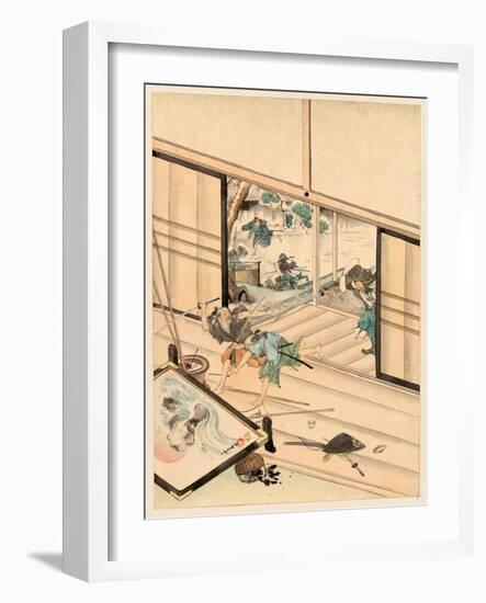 Juichidanme - Act Eleven of the Chushingura - Assualt on Kira Yoshinaka's Home - Pursuing the Guar-null-Framed Giclee Print