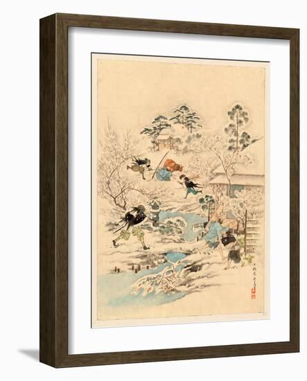 Juichidanme - Act Eleven of the Chushingura - Assualt on Kira Yoshinaka's Home - Pursuing the Guar-null-Framed Giclee Print