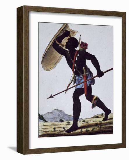 Juida Warrior, Africa, Engraving from Encyclopedia of Voyages, 1795-Jacques Grasset de Saint-Sauveur-Framed Giclee Print