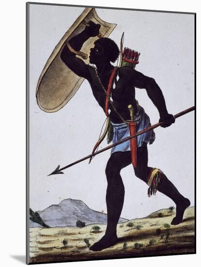 Juida Warrior, Africa, Engraving from Encyclopedia of Voyages, 1795-Jacques Grasset de Saint-Sauveur-Mounted Giclee Print