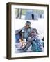 Jul'Hoan !Kung Bushman Boy and His Grandmother in their Village, Bushmanland, Namibia-Kim Walker-Framed Photographic Print