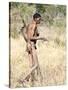 Jul'Hoan !Kung Bushman in Loin-Cloth on Hunter-Gatherer Expedition, Bushmanland, Namibia-Kim Walker-Stretched Canvas