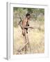 Jul'Hoan !Kung Bushman in Loin-Cloth on Hunter-Gatherer Expedition, Bushmanland, Namibia-Kim Walker-Framed Photographic Print
