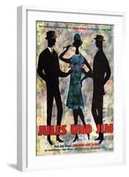 Jules and Jim, German Movie Poster, 1961-null-Framed Art Print