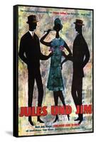 Jules and Jim, German Movie Poster, 1961-null-Framed Stretched Canvas