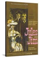 Jules and Jim, German Movie Poster, 1961-null-Stretched Canvas