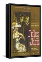 Jules and Jim, German Movie Poster, 1961-null-Framed Stretched Canvas