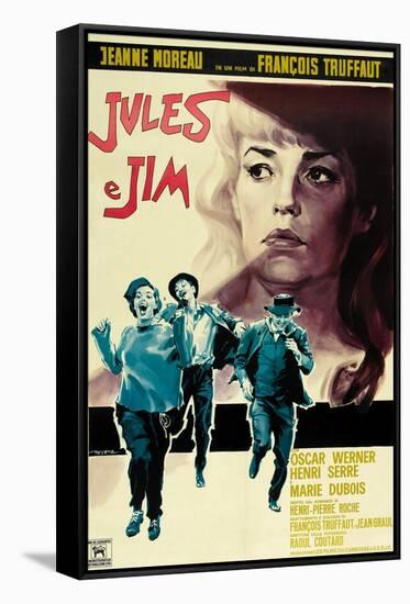 Jules and Jim, Italian Movie Poster, 1961-null-Framed Stretched Canvas