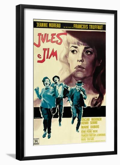 Jules and Jim, Italian Movie Poster, 1961-null-Framed Art Print