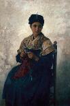 Peasant Girl Knitting, 1873-Jules Breton-Giclee Print