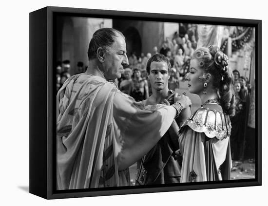 Jules Cesar JULIUS CAESAR by Joseph Mankiewicz with Louis Calhern, Marlon Brando and Greer Garson, -null-Framed Stretched Canvas