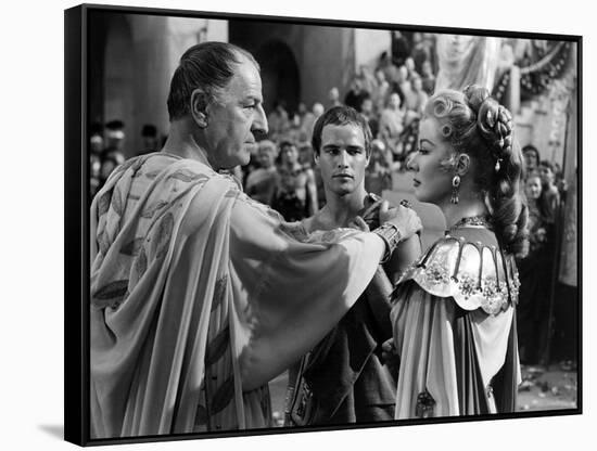 Jules Cesar JULIUS CAESAR by Joseph Mankiewicz with Louis Calhern, Marlon Brando and Greer Garson, -null-Framed Stretched Canvas