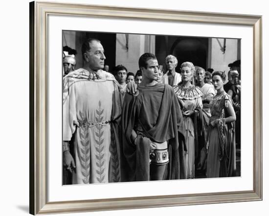 Jules Cesar JULIUS CAESAR by Joseph Mankiewicz with Louis Calhern, Marlon Brando, Greer Garson and -null-Framed Photo