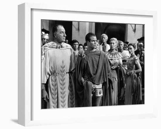 Jules Cesar JULIUS CAESAR by Joseph Mankiewicz with Louis Calhern, Marlon Brando, Greer Garson and -null-Framed Photo