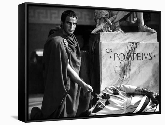 Jules Cesar JULIUS CAESAR by Joseph Mankiewicz with Marlon Brando, 1953 (b/w photo)-null-Framed Stretched Canvas