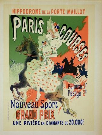 Reproduction of a Poster Advertising "Paris Courses"
