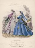 Two Women and a Child Wearing the Latest Fashions, 1861-Jules David-Giclee Print