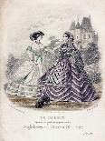 Two Women Wearing the Latest Fashions in an Outdoor Setting, 1860-Jules David-Giclee Print