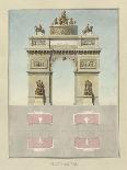 Manuscript and Graphic Description of the Arc De Triomphe.-Jules-Denis Thierry-Framed Stretched Canvas