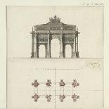 Manuscript and Graphic Description of the Arc De Triomphe, Paris-Jules-Denis Thierry-Framed Stretched Canvas