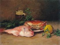 Crab and Red Mullet-Jules Ernest Renoux-Giclee Print