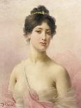 Portrait of a Young Woman-Jules Frederic Ballavoine-Stretched Canvas