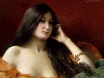 Portrait of a Young Woman-Jules Frederic Ballavoine-Stretched Canvas