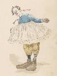 Clown Wearing Very Large Shoes Flowers in His Hair Glasses and a Pink Tutu-Jules Garnier-Art Print
