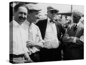 Jules Goux, Barney Oldfield and Henry Ford, Indianapolis, 1921-null-Stretched Canvas