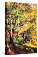 Jules Le Coeur and His Dogs-Pierre-Auguste Renoir-Stretched Canvas