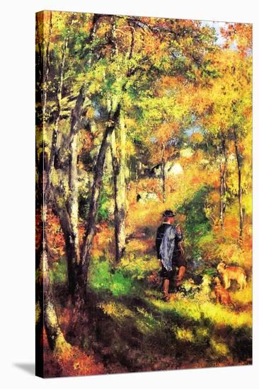 Jules Le Coeur and His Dogs-Pierre-Auguste Renoir-Stretched Canvas