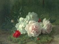 Roses on a Mossy Bank-Jules Medard-Stretched Canvas