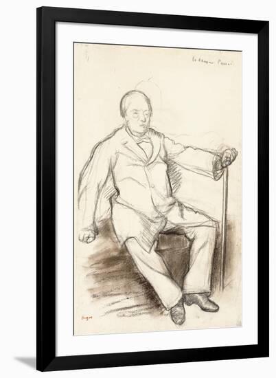 Jules Perrot, Study for the Dancer Perrot, Sitting, C.1880-Edgar Degas-Framed Giclee Print