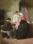 Ladies Sewing (Oil on Panel)-Jules Trayer-Giclee Print